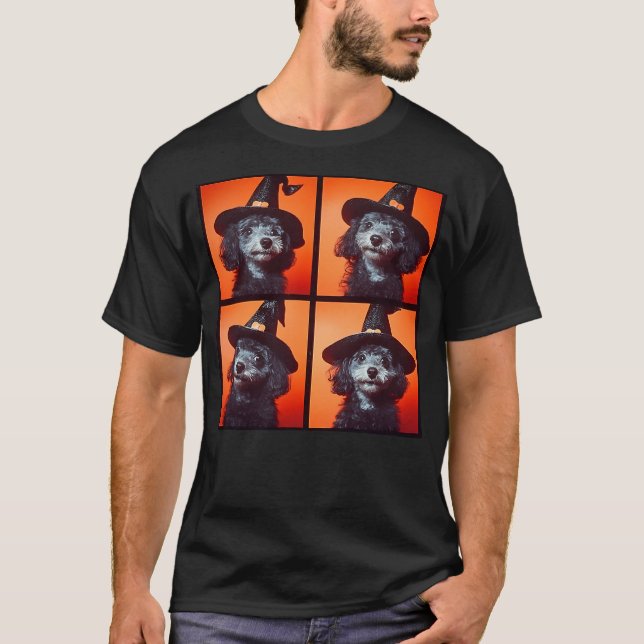 Camiseta Halloween Witch Poodle Dog (Frente)
