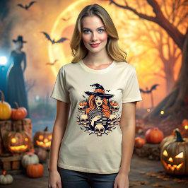 Camiseta Halloween Witch Spell among Skulls