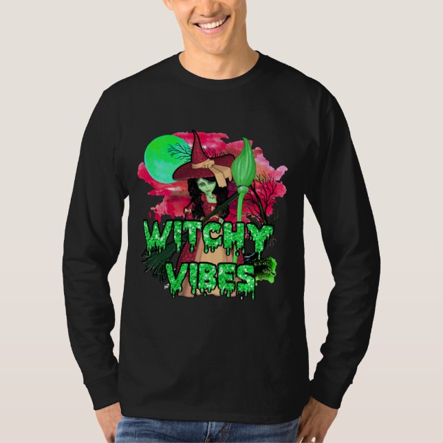 Camiseta Halloween Witchy Vibes (Frente)