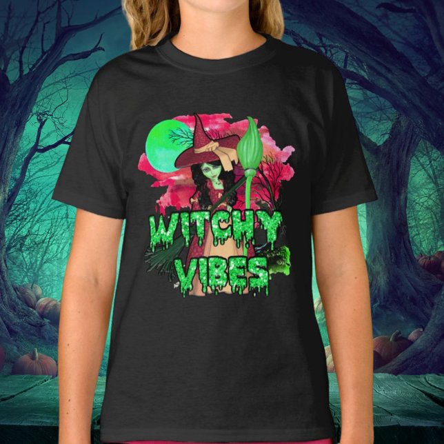 Camiseta Halloween Witchy Vibes (Criador carregado)