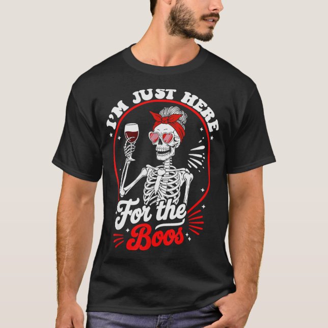 Camiseta Halloween Women Funny I'm Just Here For The Boos S (Frente)