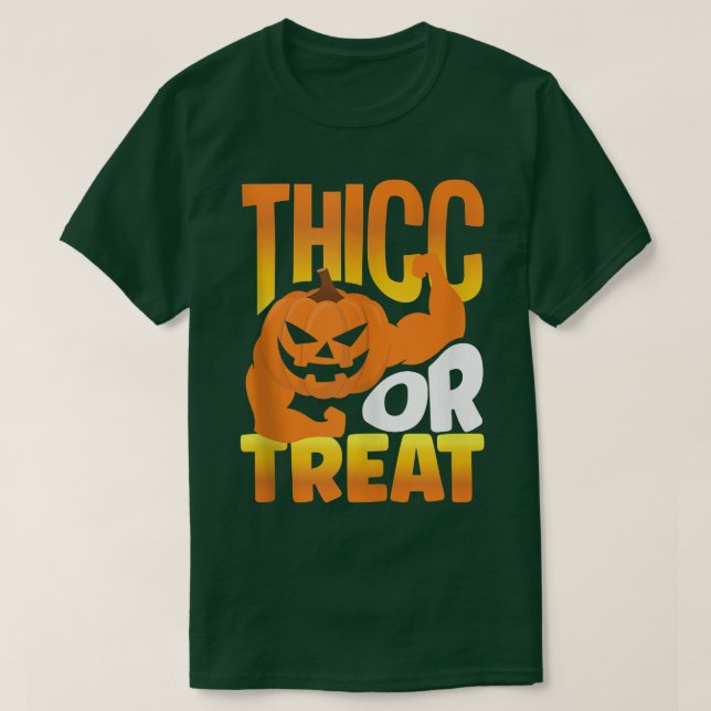 Camiseta Halloween Workout Pumpkin Welevaging Thicc Ou T (Frente do Design)