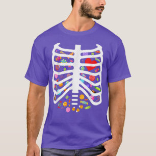 Camiseta Halloween Xray Skeleton Rib Cage Kids Cardíacos