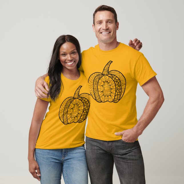 Camiseta Halloween Zentangle inspirou Boho Bompkins outono (Unissex)