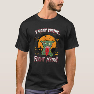 Camiseta Halloween Zombie Cat Kitten Engraçado Crianças H