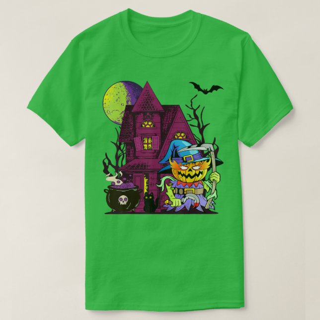 Camiseta Halloween Zombie Mau Demon Pumpkin Horror do Demon (Frente do Design)