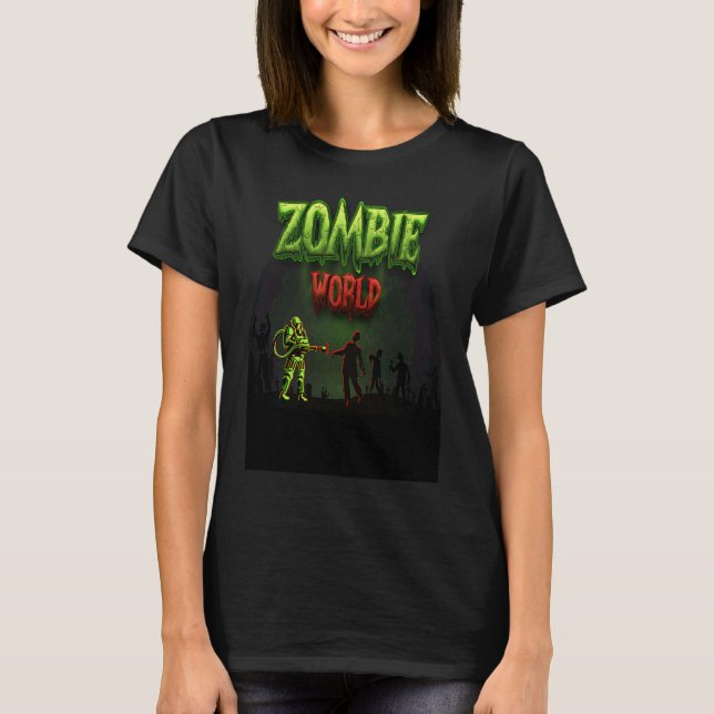 Camiseta Halloween Zombie World killing zombies Brain  Boys (Frente)