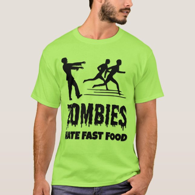 Camiseta Halloween Zombies Odeia Comidas Rápidas Joggers En (Frente)