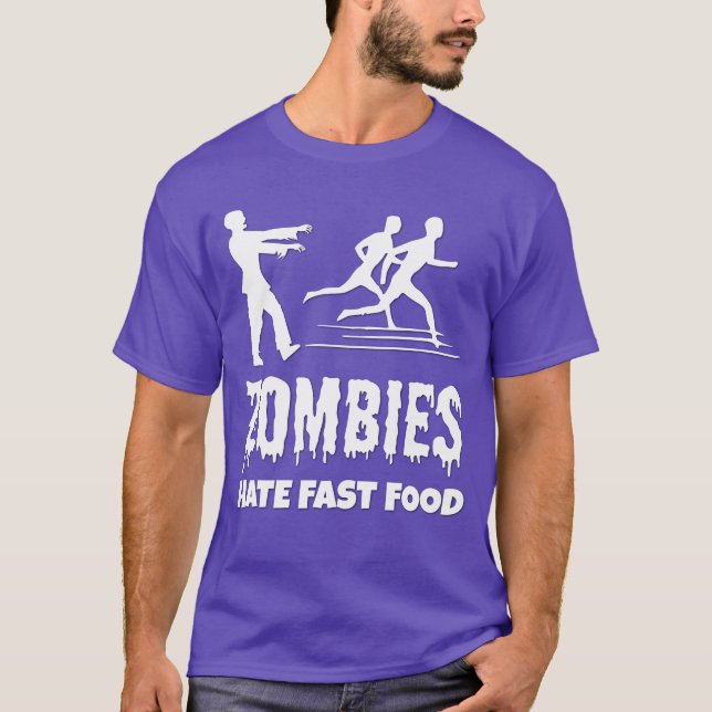Camiseta Halloween Zombies Odeia Comidas Rápidas Joggers En (Frente)