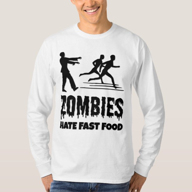 Camiseta Halloween Zombies Odeia Comidas Rápidas Joggers En (Frente)