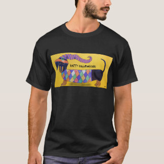 Camiseta Halloweenie feliz - Dachshund do Dia das Bruxas