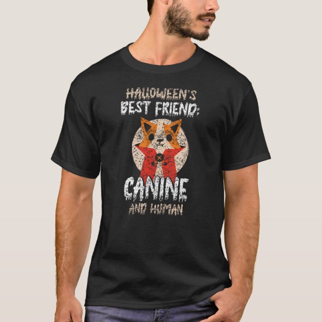 Camiseta Halloween's Best Friend Canine And Human Cute Hall (Frente)