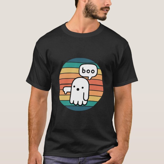 Camiseta Hallowen Boo - Ultramarino Retroativo - Mínimos Fa (Frente)