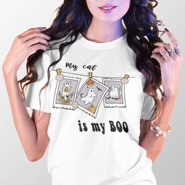 CAMISETA HALLOWEY MEU GATO É MEU BOO FANTASMA (Criador carregado)
