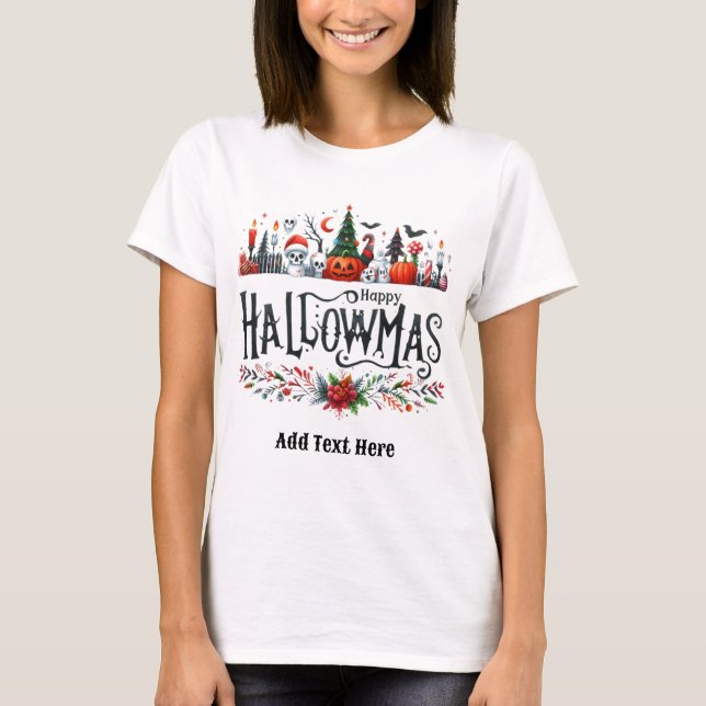 Camiseta Hallowmas Shirts Halloween Natal Mashup (Frente)