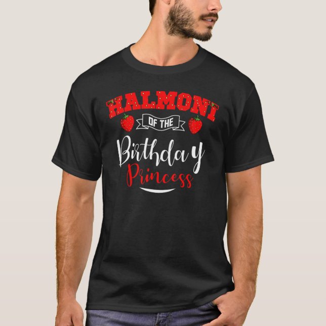 Camiseta Halmoni Do Tema Da Princesa De Aniversário Strawbe (Frente)