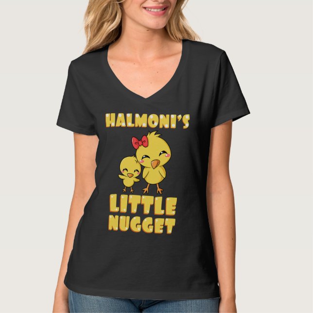 Camiseta Halmoni's Little Nugget Chicken Lover Grandma Moth (Frente)