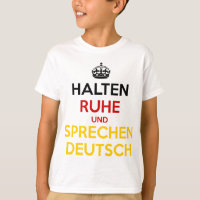 Halten Ruhe und Sprechen Deutsch