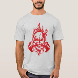 Camiseta haltere_musculation_tete_mort_flamme_sang_goutte_s