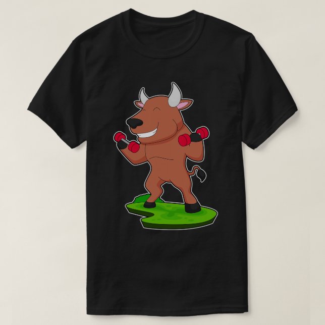 Camiseta Halteres de musculação Bull (Frente do Design)