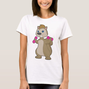 Camiseta Halteres de musculação para esquilos