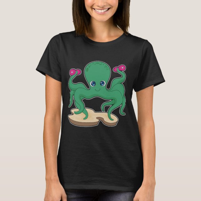 Camiseta Halteres de treino de força de polvo (Frente)