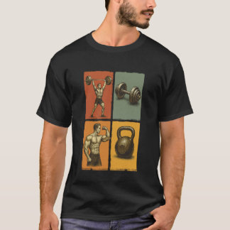 Camiseta Halteres Kettlebell de Treino de Academia de Muscu