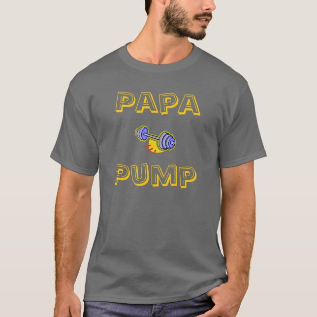 Camiseta Halterofilismo da bomba da papá (Frente)