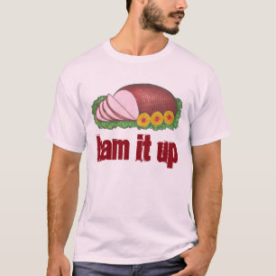 Camiseta HAM IT UP Funny Holiday Foodie Janta de Natal