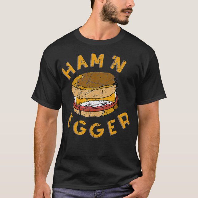 Camiseta Ham n Egger Funny 1980s Pro Luta Phrase (Frente)