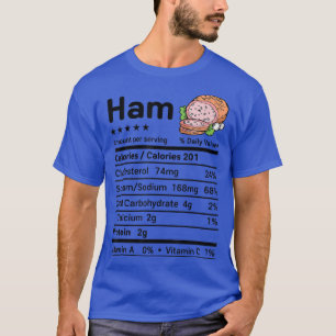Camiseta Ham Nutrition Facts Combinação à Christma de Ação 