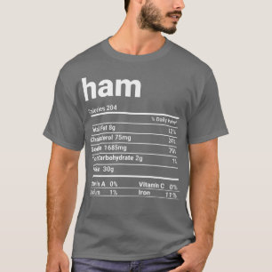 Camiseta Ham Nutrition Facts Graças à fantasia Premium