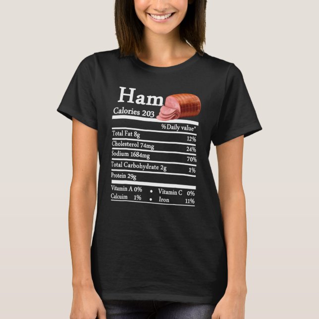 Camiseta Ham Nutrition Thanksgiving Christmas Costume Food  (Frente)