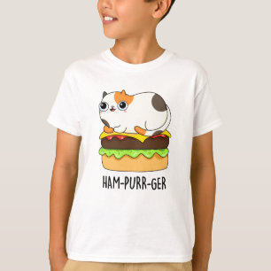 Camiseta Ham-Purr-Ger Funny Cat Hamburger Pun