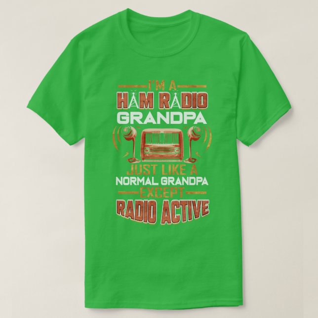 Camiseta Ham Radio Amateur Radio Grandpa Operador Antenna (Frente do Design)