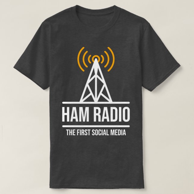 Camiseta Ham Radio As Primeiras Mídias Sociais (1) (Frente do Design)
