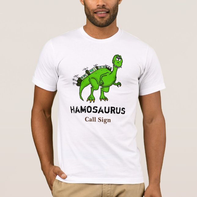 Camiseta Ham Radio Dinossaur T-shirt Personalize-A! (Frente)