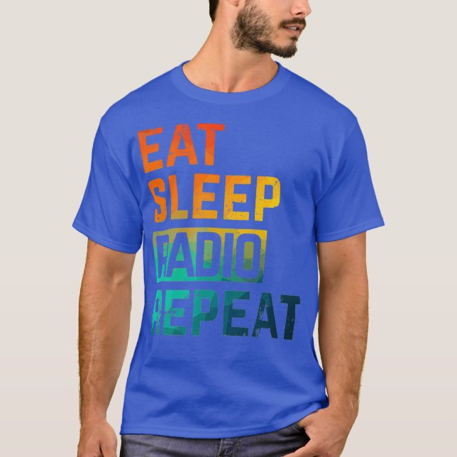 Camiseta Ham Radio Eat Sleep Repeat Watercolor (Frente)