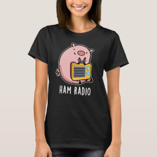 Camiseta Ham Radio Funny Pig Dark BG