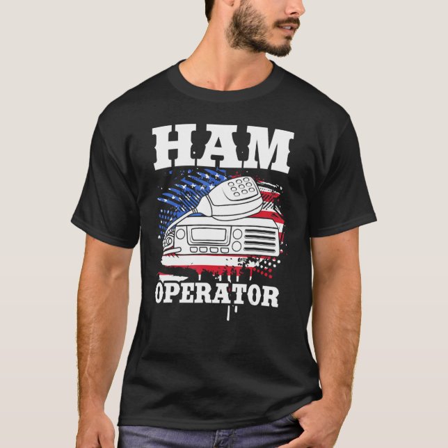 Camiseta Ham Radio Operator American Usa Flag 4 De Julho P (Frente)