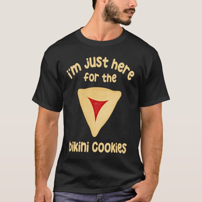 Camiseta Hamantashen Just Here For The Bikini Cookies Purim (Frente)
