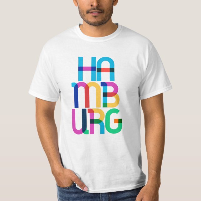 Camiseta Hamburg Germany Pop Art Letters (Frente)