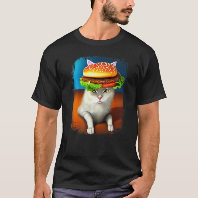 Camiseta Hamburger Cat Catburger Burger Purr Meow Cat 4 (Frente)