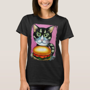 Camiseta Hamburger Cat Catburger Burger Purr Meow Cat Art