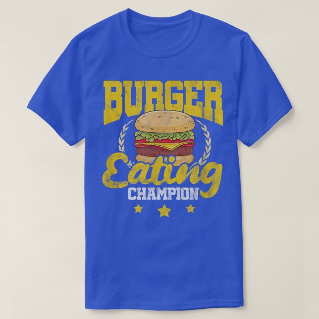 Camiseta Hamburger Cheese Burger Eating Champion (Frente do Design)