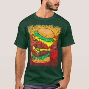 Camiseta Hamburger Cheeseburger Burger Vintage Retro T-Shir