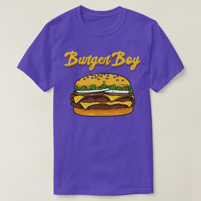 Camiseta Hamburger Cheeseburger Engraçado Burger Boy Fast C (Frente do Design)