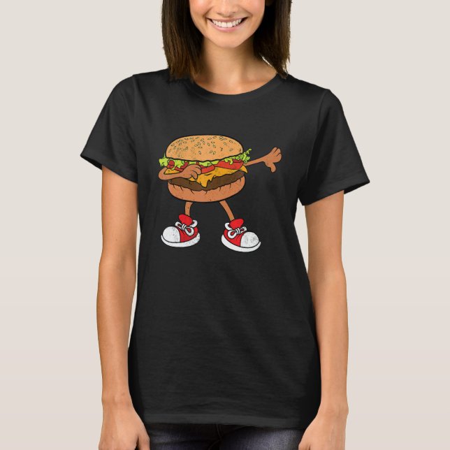 Camiseta Hamburger Dab Kids Men Women Cheeseburger (Frente)