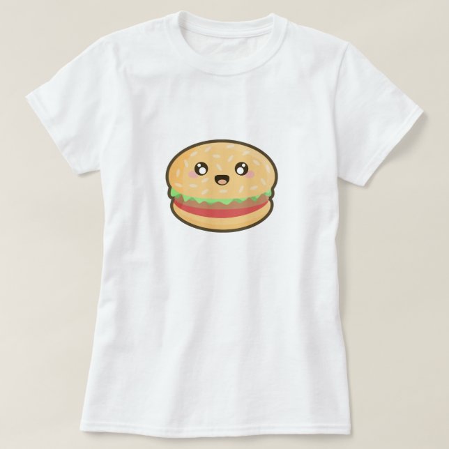 Camiseta Hamburger de Kawaii (Frente do Design)
