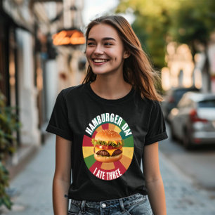 Camiseta Hambúrger Delicioso Com Alface Fresca E Derretido